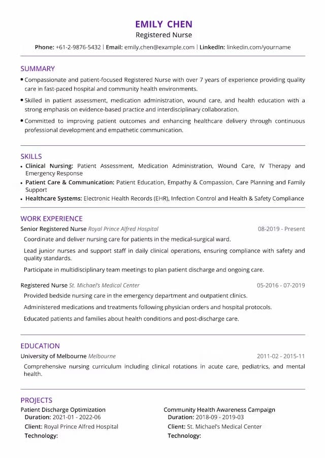 Minimal Elegant resume template