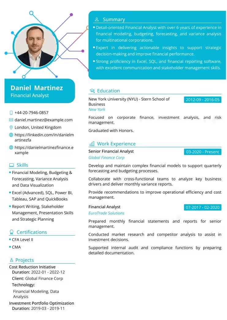 Minimal Monochrome resume template preview - MyProfileInfo