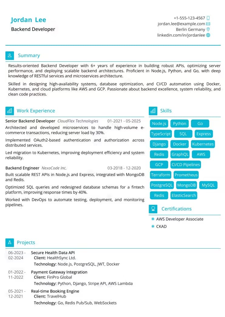 Creative Bold resume template preview - MyProfileInfo